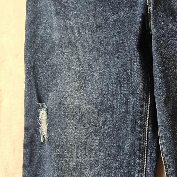 Spanx Pull On Jeans Denim Jeggings Medium Sculpt distressed Stretch Blue - Picture 5 of 12